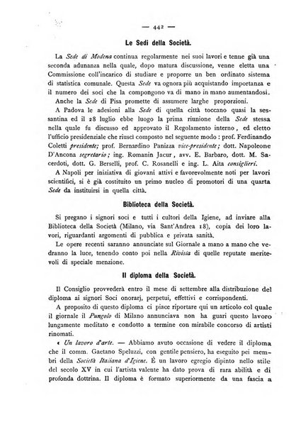 Giornale della Società italiana d'igiene