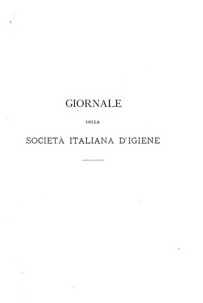 Giornale della Società italiana d'igiene