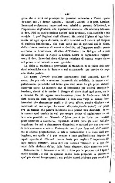 Giornale della Società italiana d'igiene