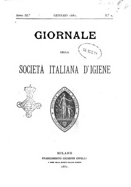 Giornale della Società italiana d'igiene