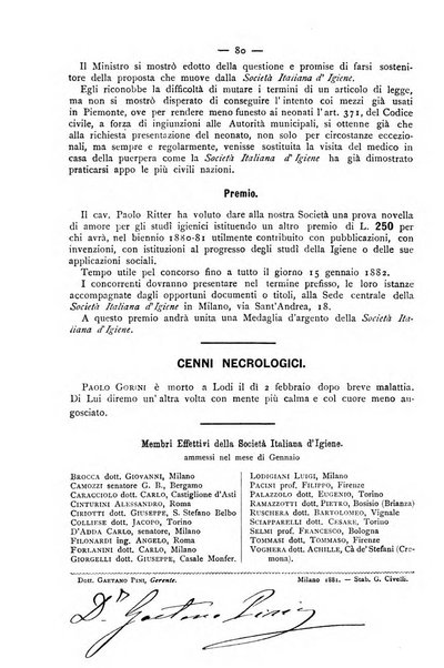 Giornale della Società italiana d'igiene