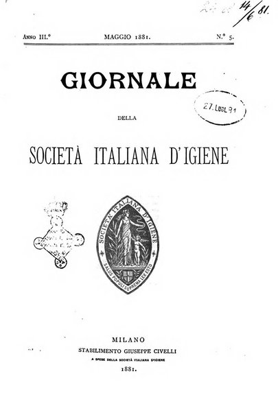 Giornale della Società italiana d'igiene