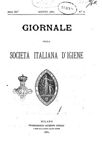 Giornale della Società italiana d'igiene