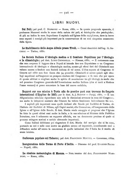 Giornale della Società italiana d'igiene