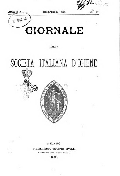 Giornale della Società italiana d'igiene