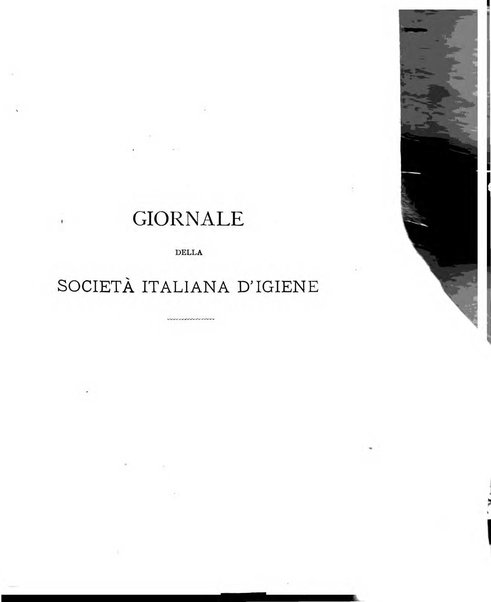 Giornale della Società italiana d'igiene