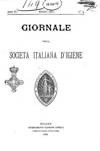 Giornale della Società italiana d'igiene