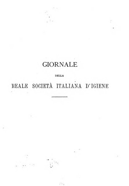 Giornale della Società italiana d'igiene