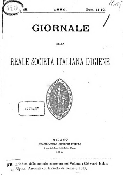 Giornale della Società italiana d'igiene