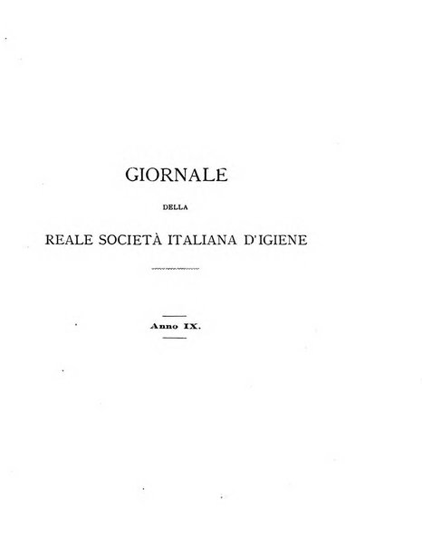 Giornale della Società italiana d'igiene