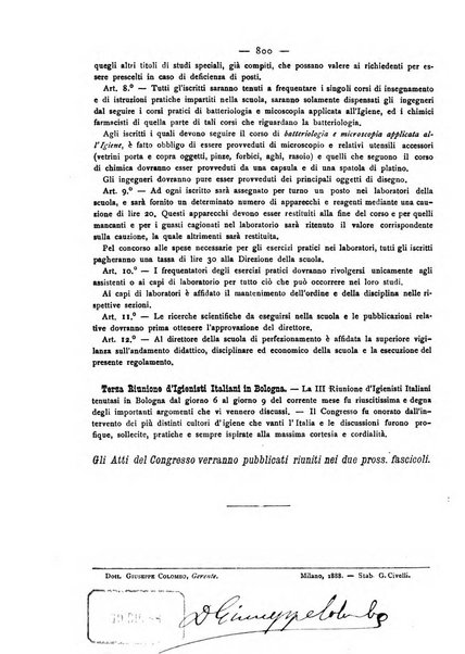 Giornale della Società italiana d'igiene