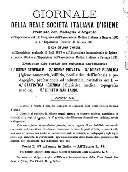 Giornale della Società italiana d'igiene