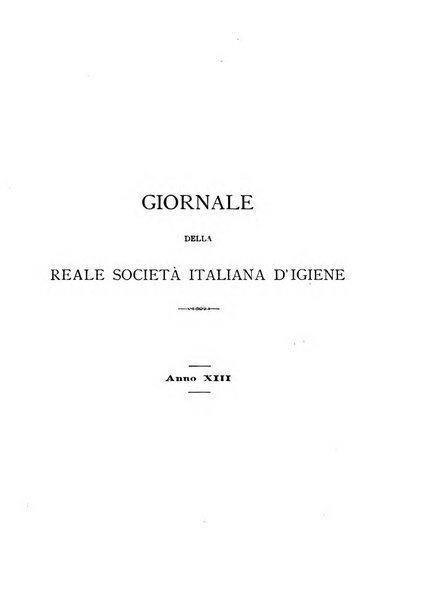 Giornale della Società italiana d'igiene