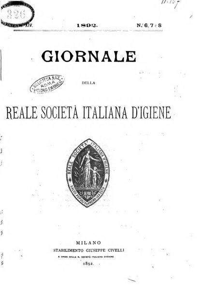 Giornale della Società italiana d'igiene