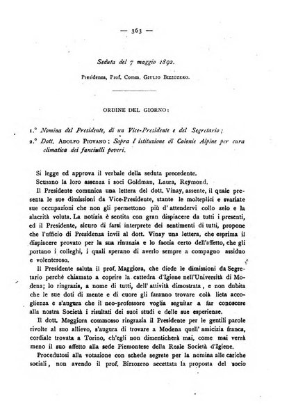 Giornale della Società italiana d'igiene