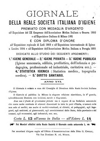 Giornale della Società italiana d'igiene