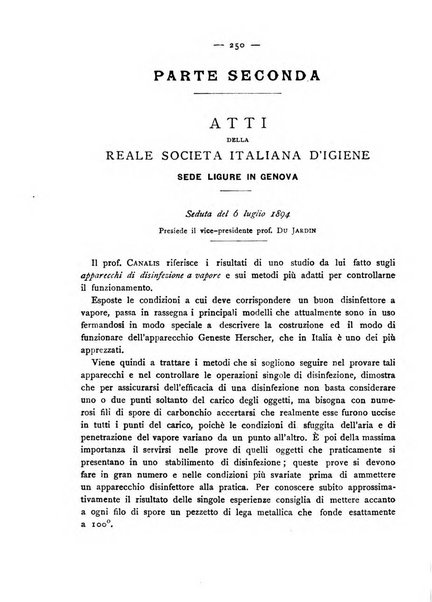 Giornale della Società italiana d'igiene