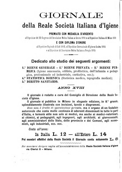 Giornale della Società italiana d'igiene