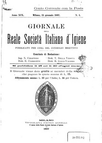 Giornale della Società italiana d'igiene