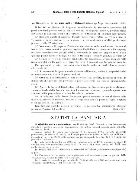 Giornale della Società italiana d'igiene