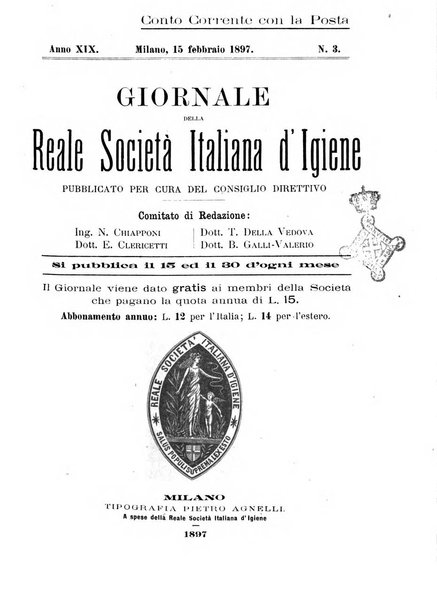 Giornale della Società italiana d'igiene