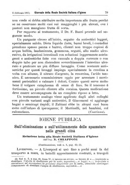 Giornale della Società italiana d'igiene