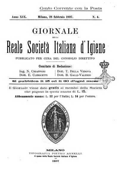 Giornale della Società italiana d'igiene