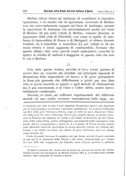 Giornale della Società italiana d'igiene