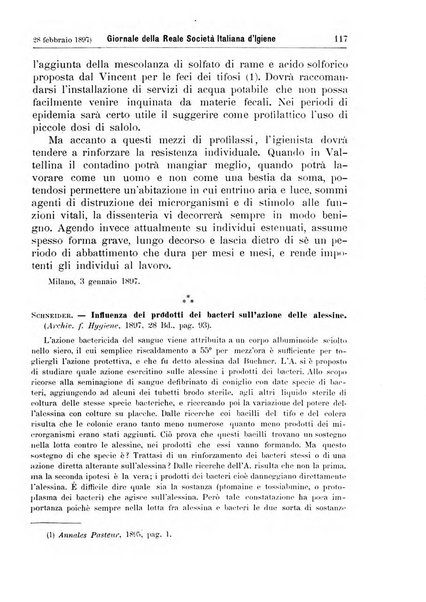 Giornale della Società italiana d'igiene