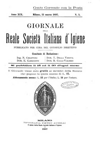 Giornale della Società italiana d'igiene