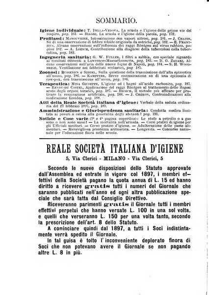 Giornale della Società italiana d'igiene