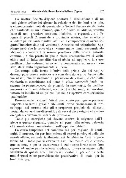 Giornale della Società italiana d'igiene