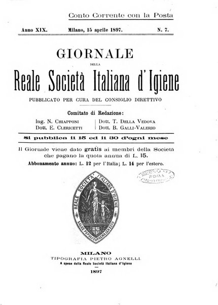 Giornale della Società italiana d'igiene