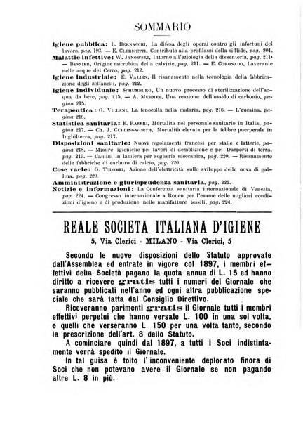 Giornale della Società italiana d'igiene