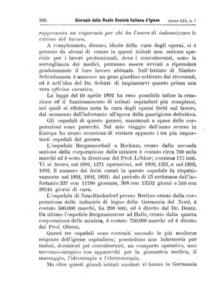 Giornale della Società italiana d'igiene