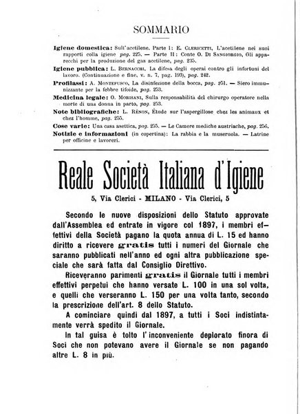 Giornale della Società italiana d'igiene