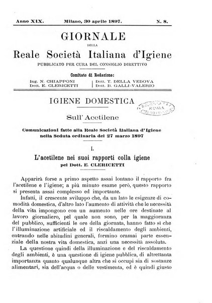 Giornale della Società italiana d'igiene