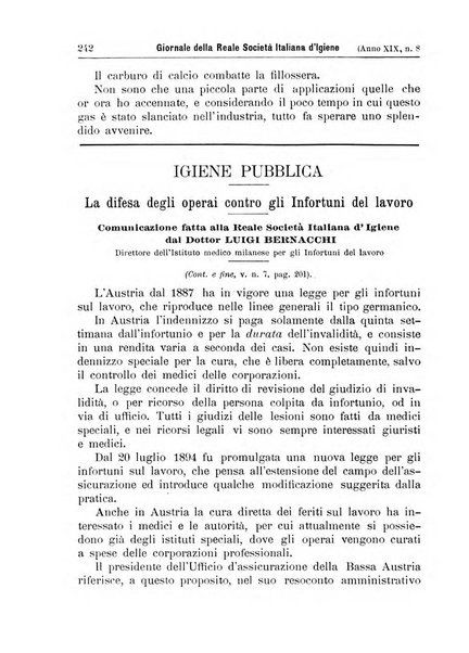 Giornale della Società italiana d'igiene