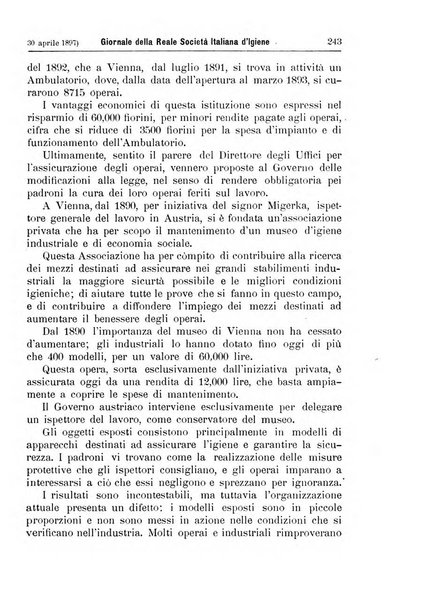 Giornale della Società italiana d'igiene