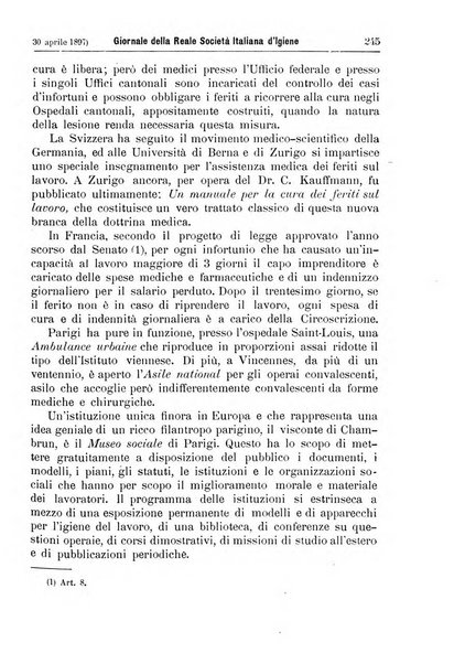 Giornale della Società italiana d'igiene