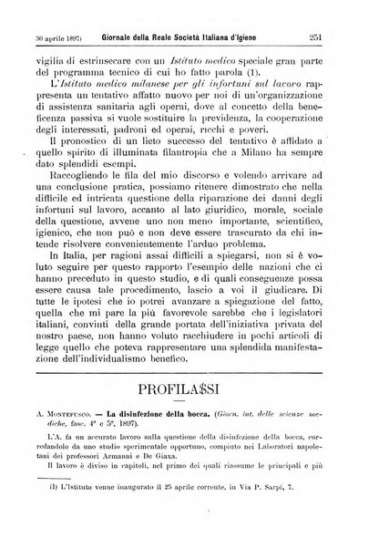 Giornale della Società italiana d'igiene