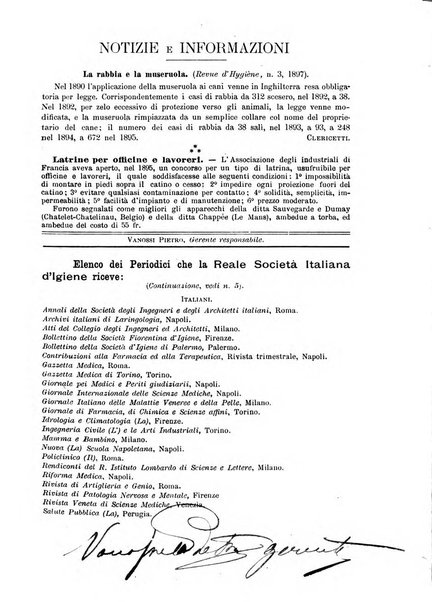 Giornale della Società italiana d'igiene