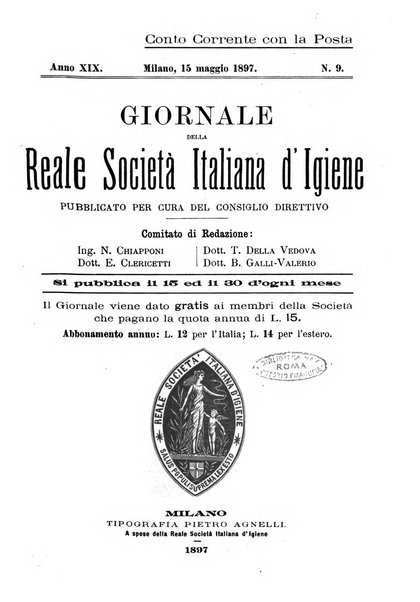 Giornale della Società italiana d'igiene