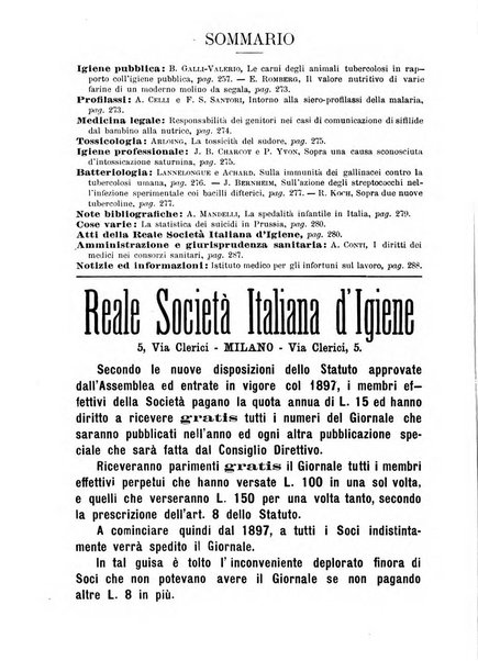 Giornale della Società italiana d'igiene