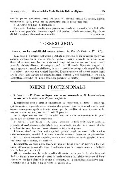 Giornale della Società italiana d'igiene