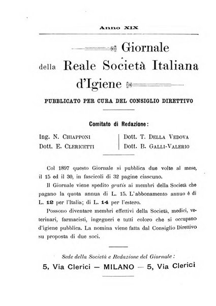 Giornale della Società italiana d'igiene