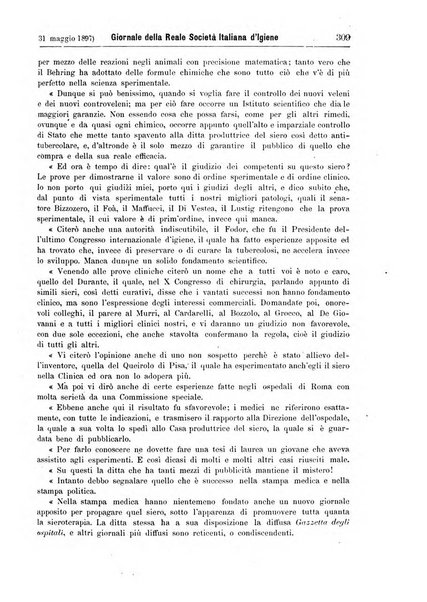 Giornale della Società italiana d'igiene