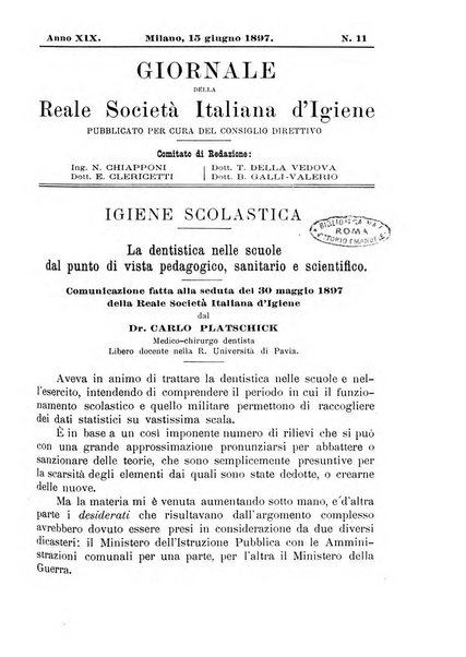 Giornale della Società italiana d'igiene