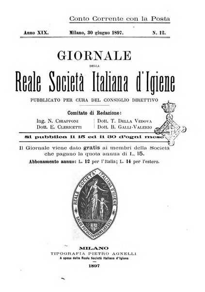 Giornale della Società italiana d'igiene