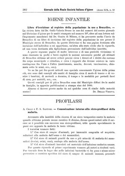 Giornale della Società italiana d'igiene